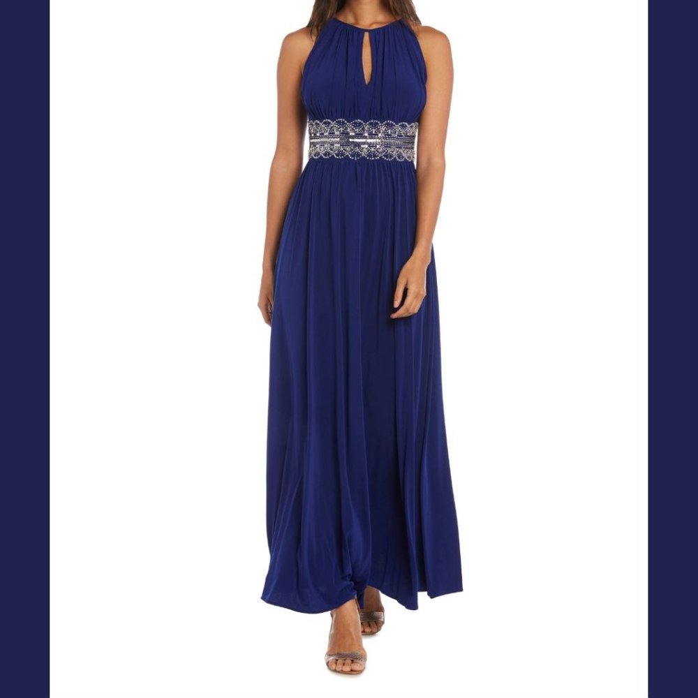 Blue Sequined Ballgown Prom Dress/Gown